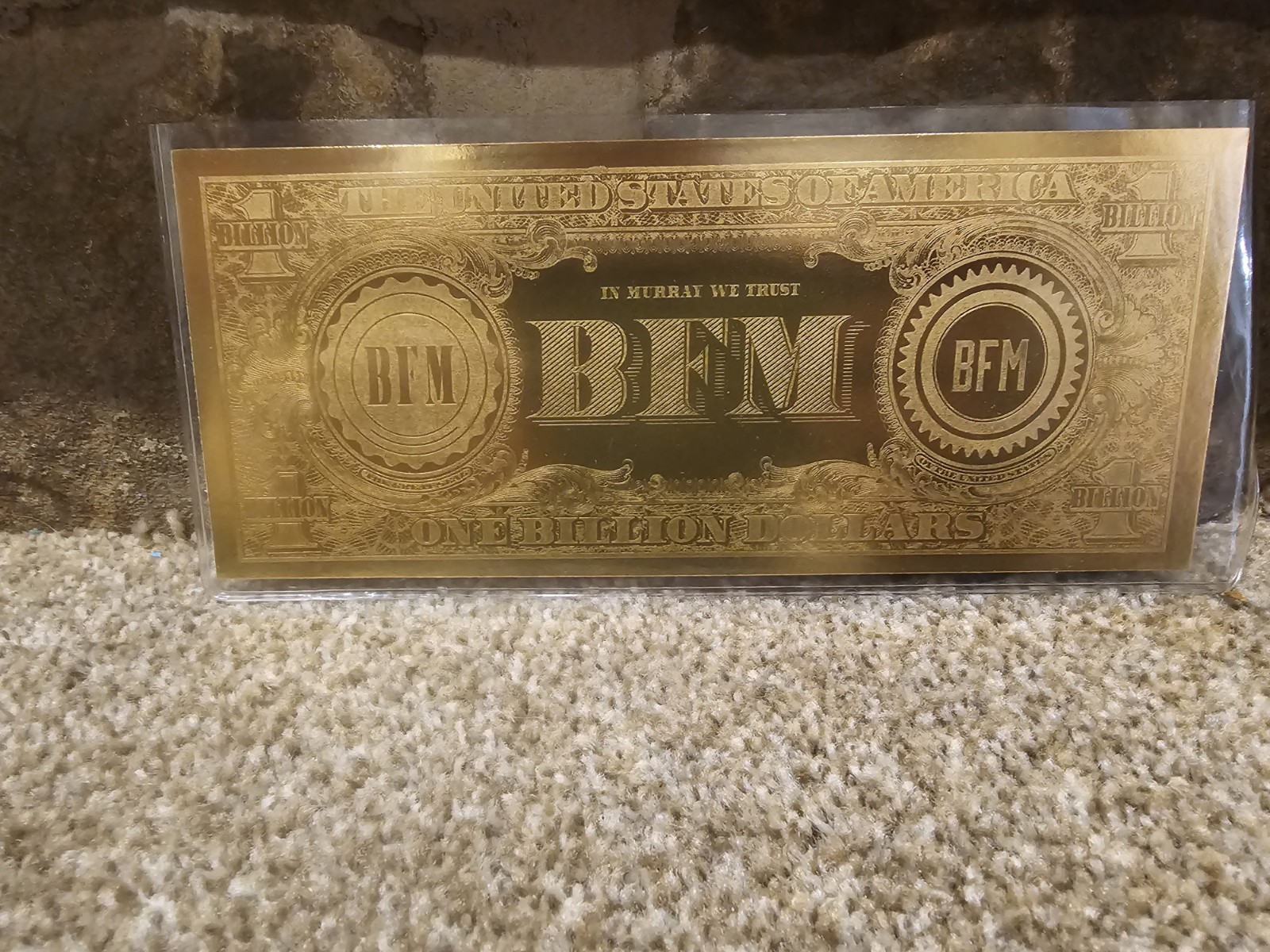 The CHIVE Bill Murray BILLION DOLLAR BILL 22kt Gold Leaf Note NEW SOLD OUT
