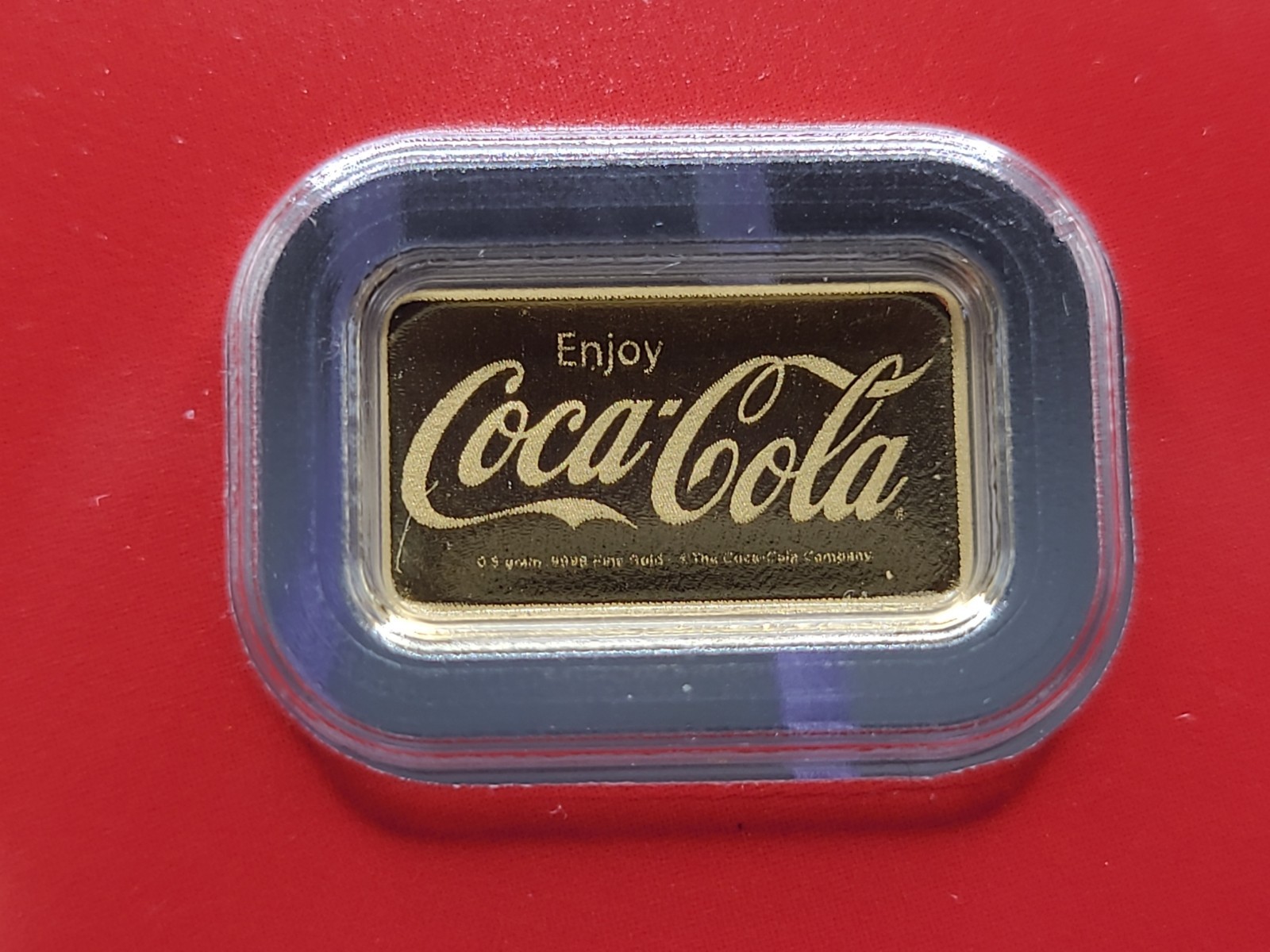 .5 g .9999 Gold Coca-Cola Bar Licensed Collectible