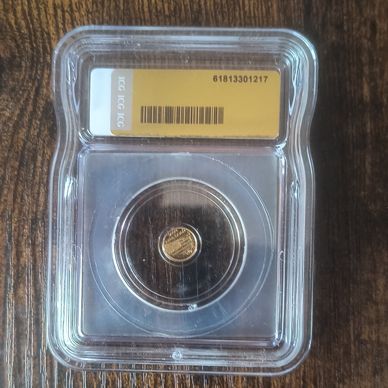 ICG MS70 Eagle Head Gold Round ND 1/500th oz Gold 1/500 oz Content
