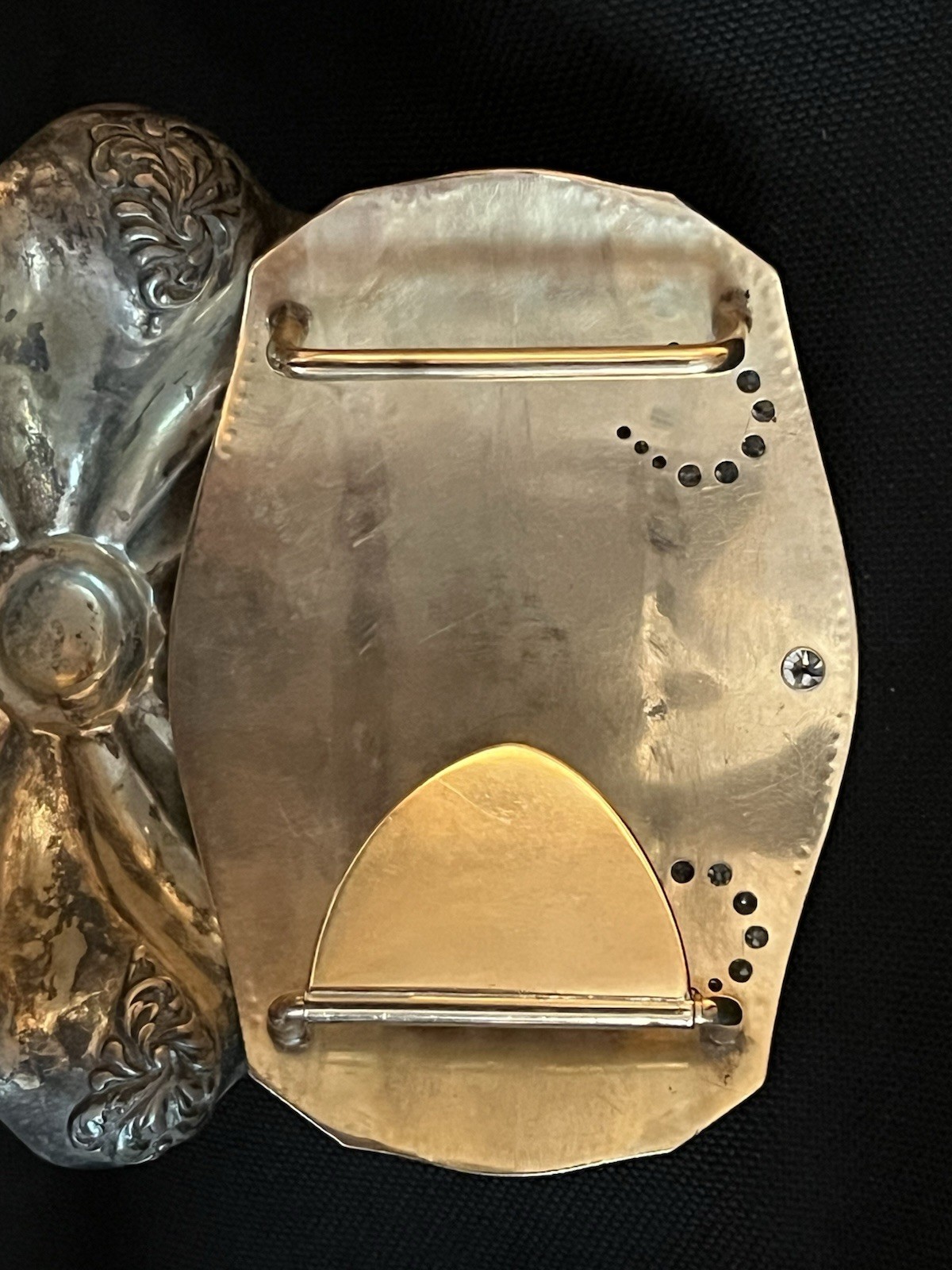 Ornate Gold Coin and Diamond Belt Buckle