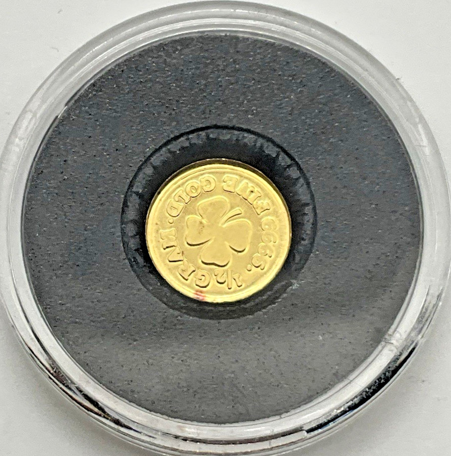 1/2 GRAM .999 FINE GOLD 4 LEAF CLOVER