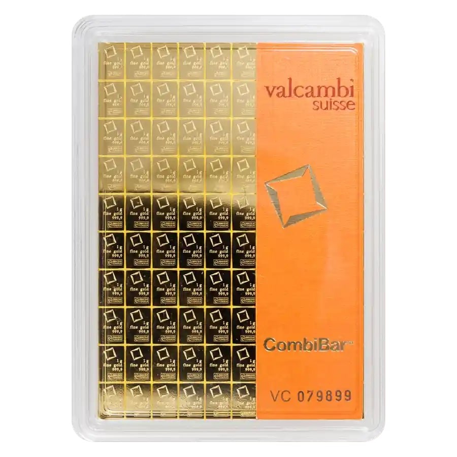 100 x 1 gram Gold Valcambi CombiBar™ with Assay Card