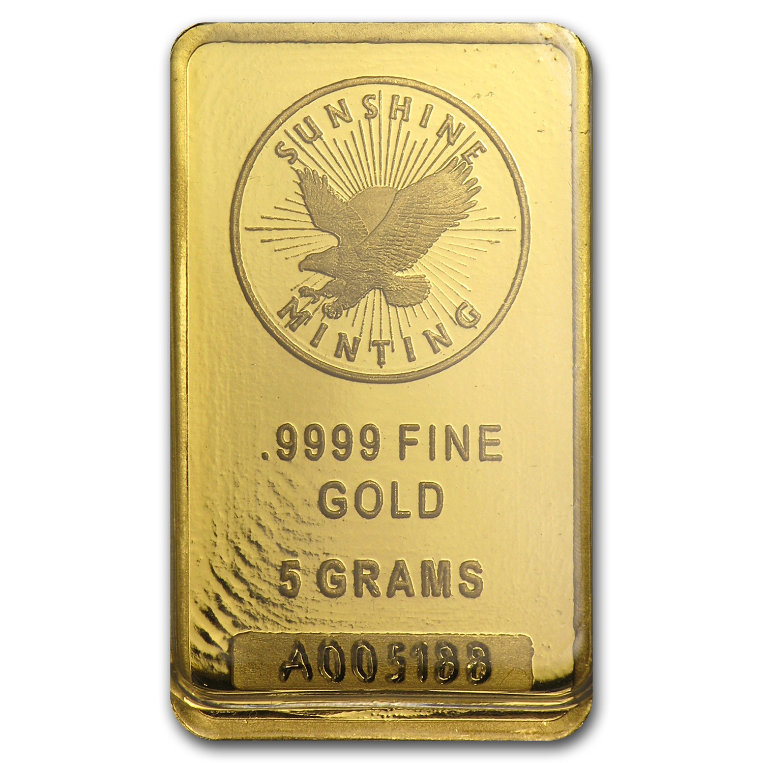 5 gram Gold Bar – Sunshine Minting New Design (In TEP Packaging)