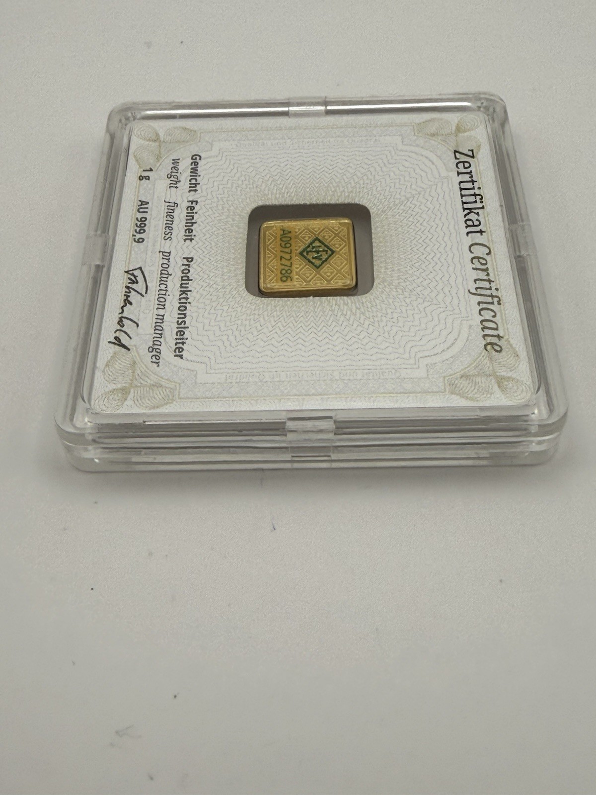 Geiger Edelmetalle 1g Gold Bar 0.9999 Fine Bullion