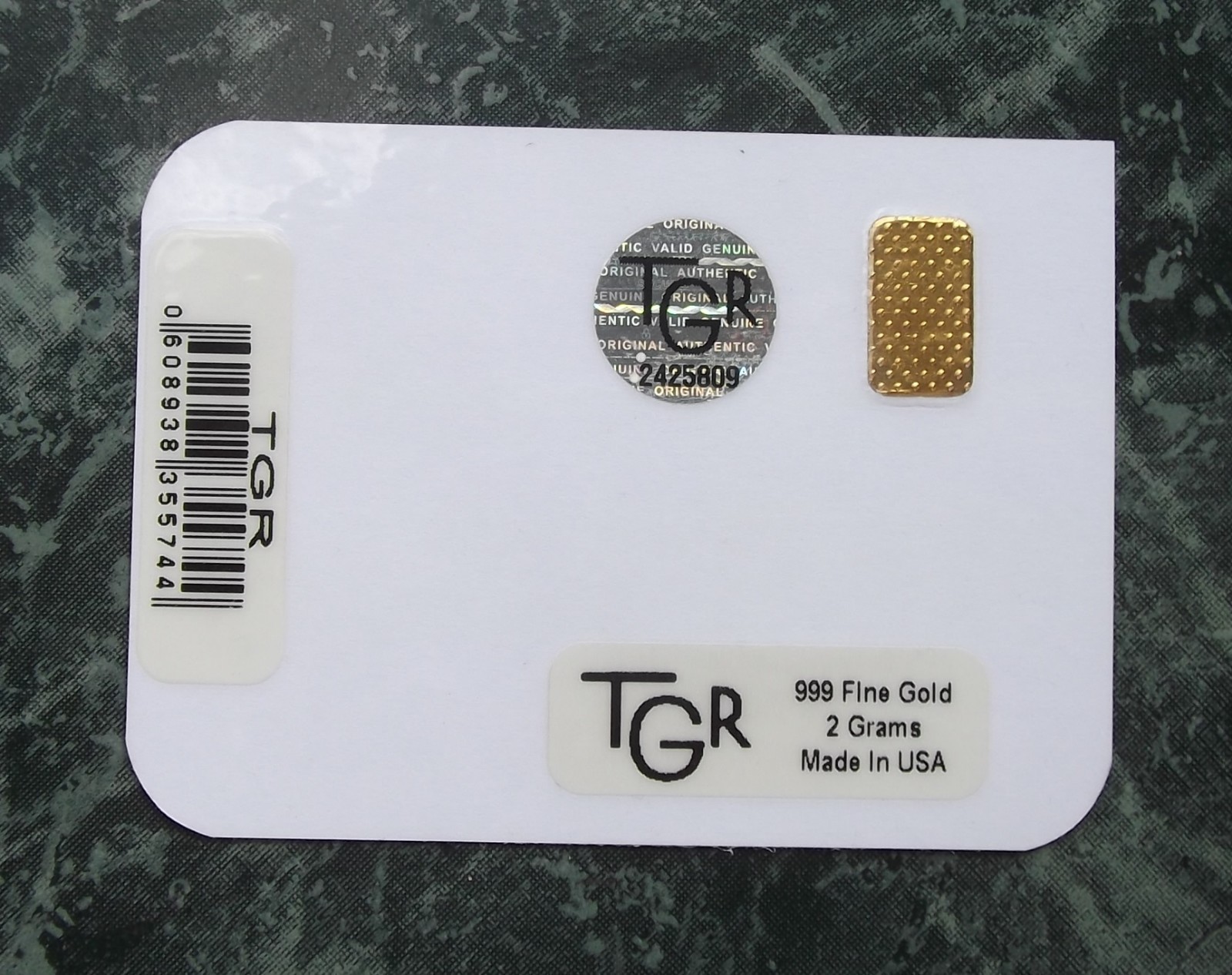 2 gram GOLD TGR BULLION Year of the DOG Gold Bar Sealed (In Assay). TWO DAY SHIP