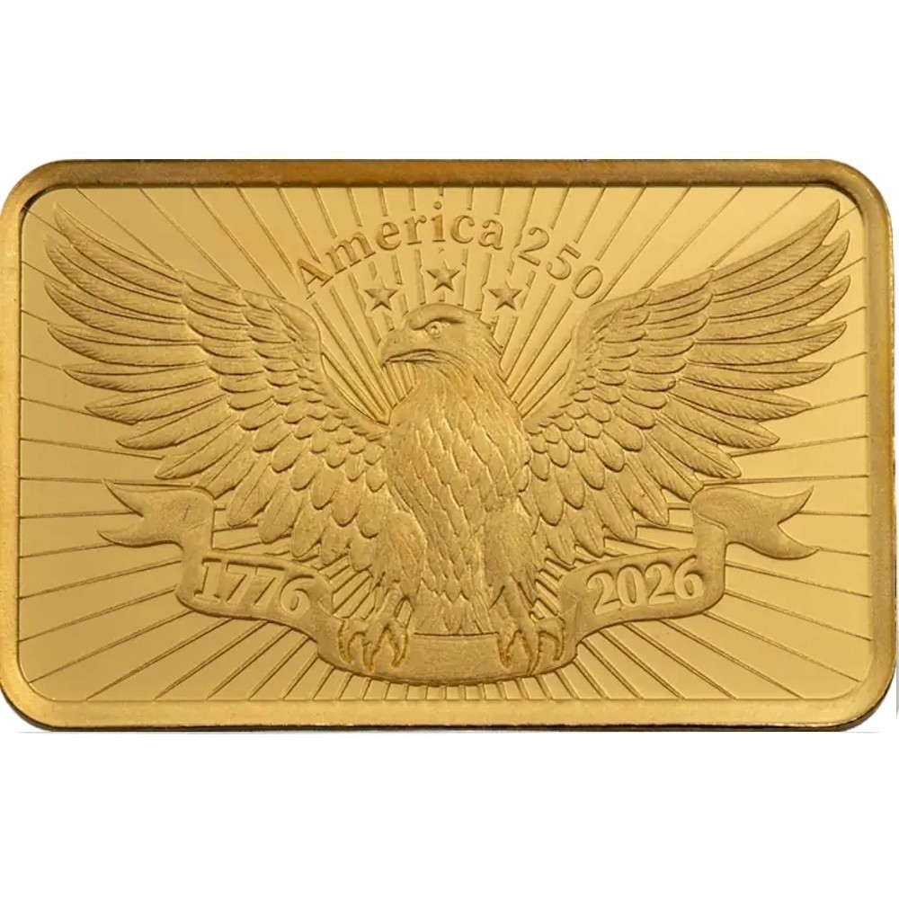 2.5 g Gold Bar | PAMP | 250th Anniversary of the United States Vintage | Heraldi