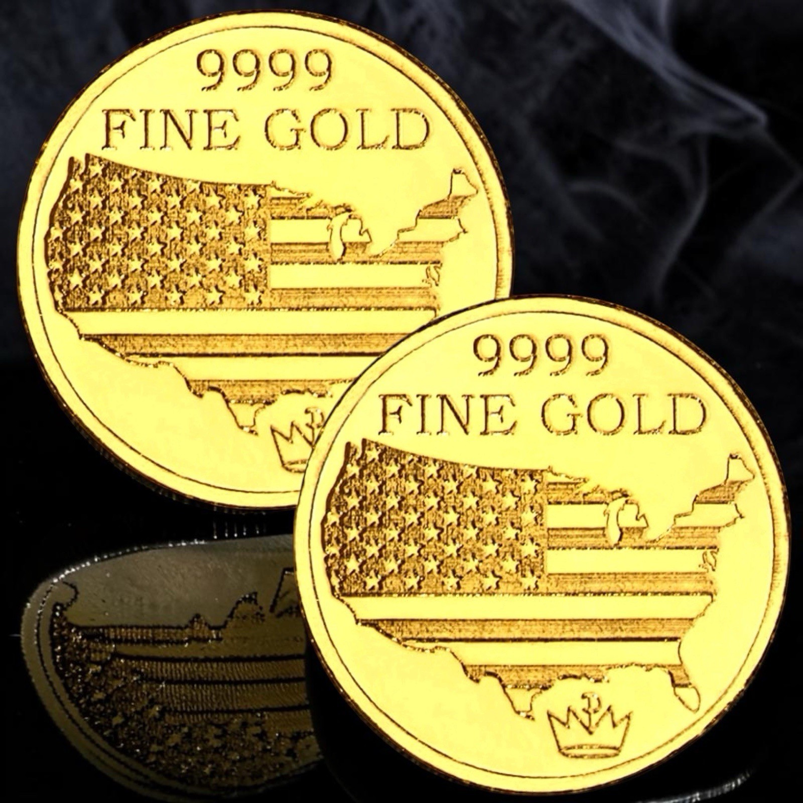 LOT 2 X 1/500 OZ AMERICAN BALD EAGLE .9999 FINE GOLD ROUNDS IN SEALED CAPSULE BU
