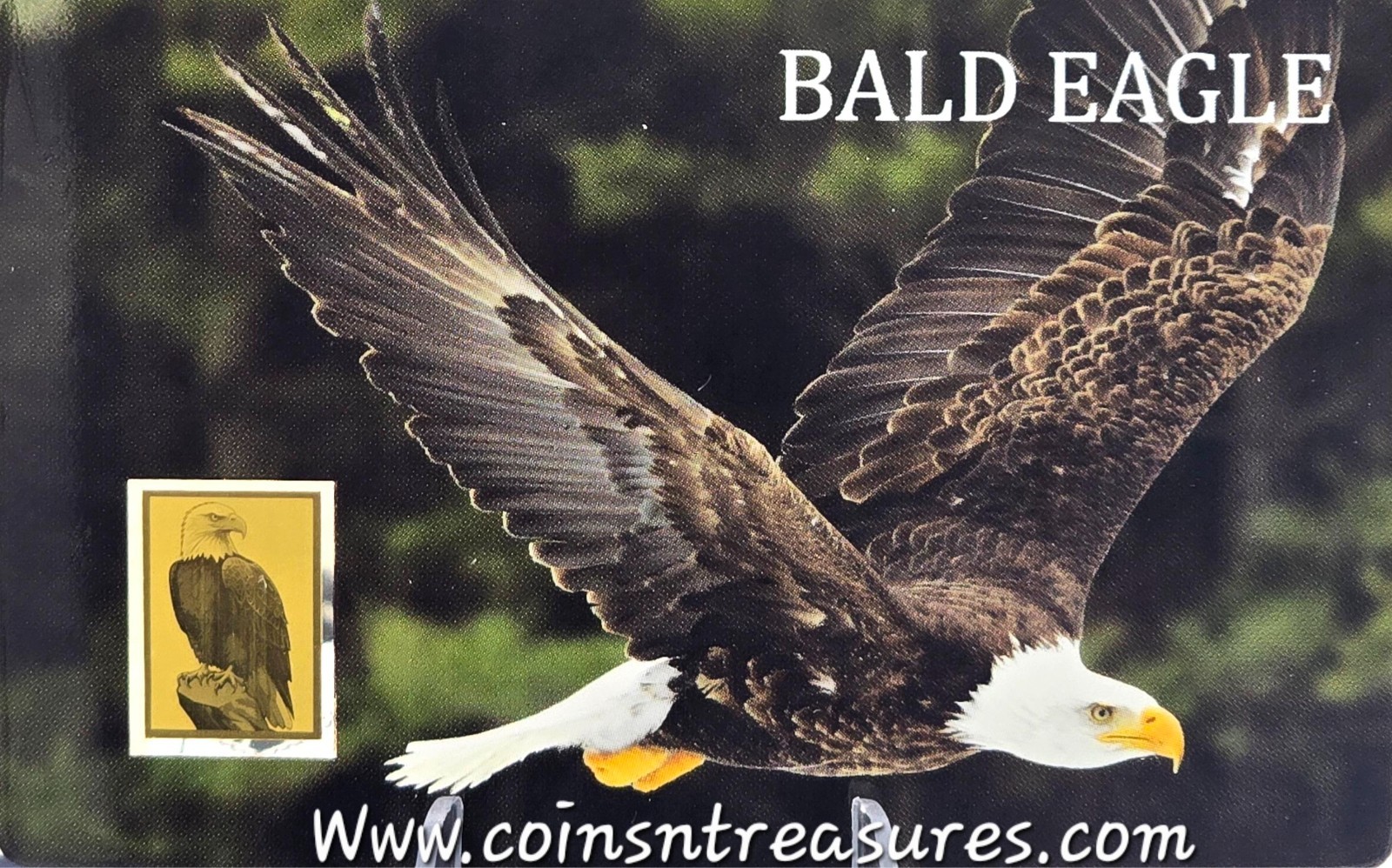 Bald American Eagle 1/1000 Oz Gold 999 Coin in Card