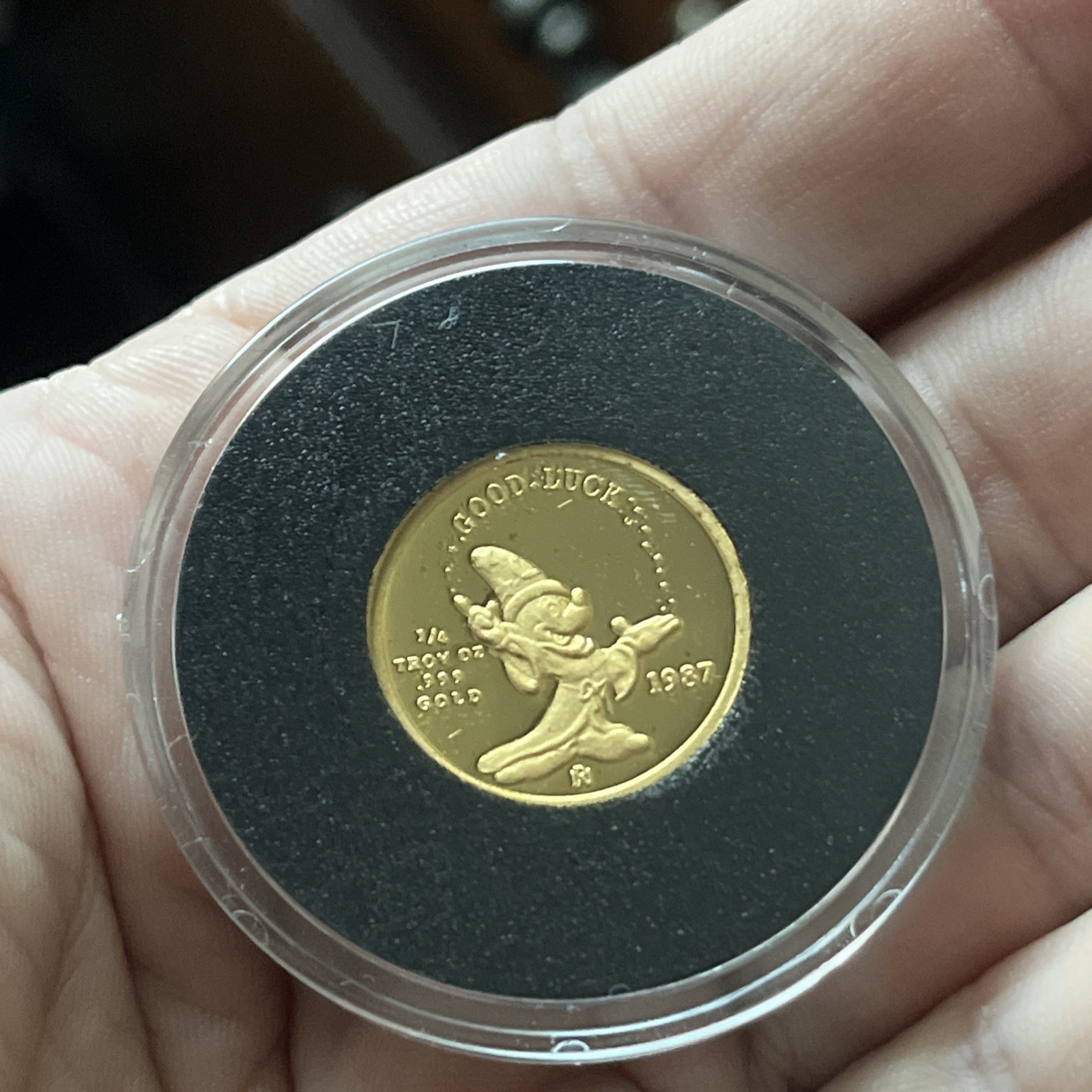 1987 Rarities Mint Mickey Mouse FIRST EDITION 1/4 Troy Ounce .999 Fine Gold