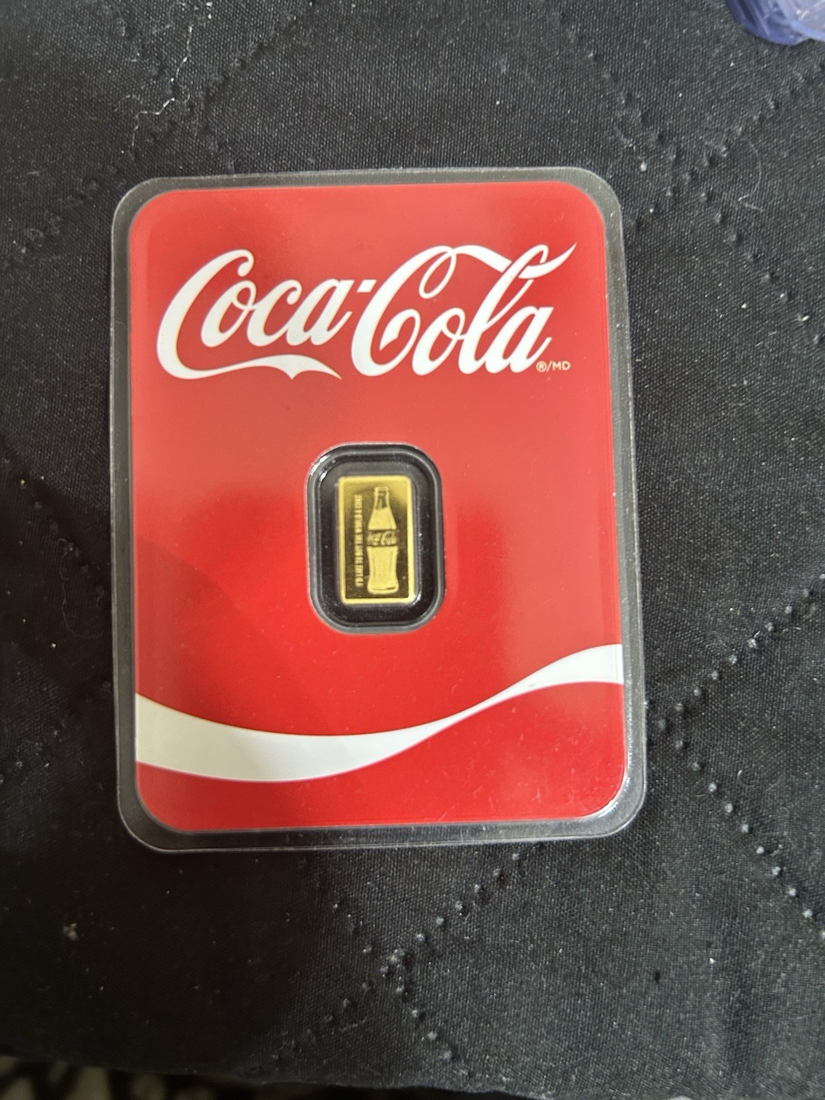 Coca-Cola 0.5 Gold Bar Bullion in Red Coca-Cola Card Packaging