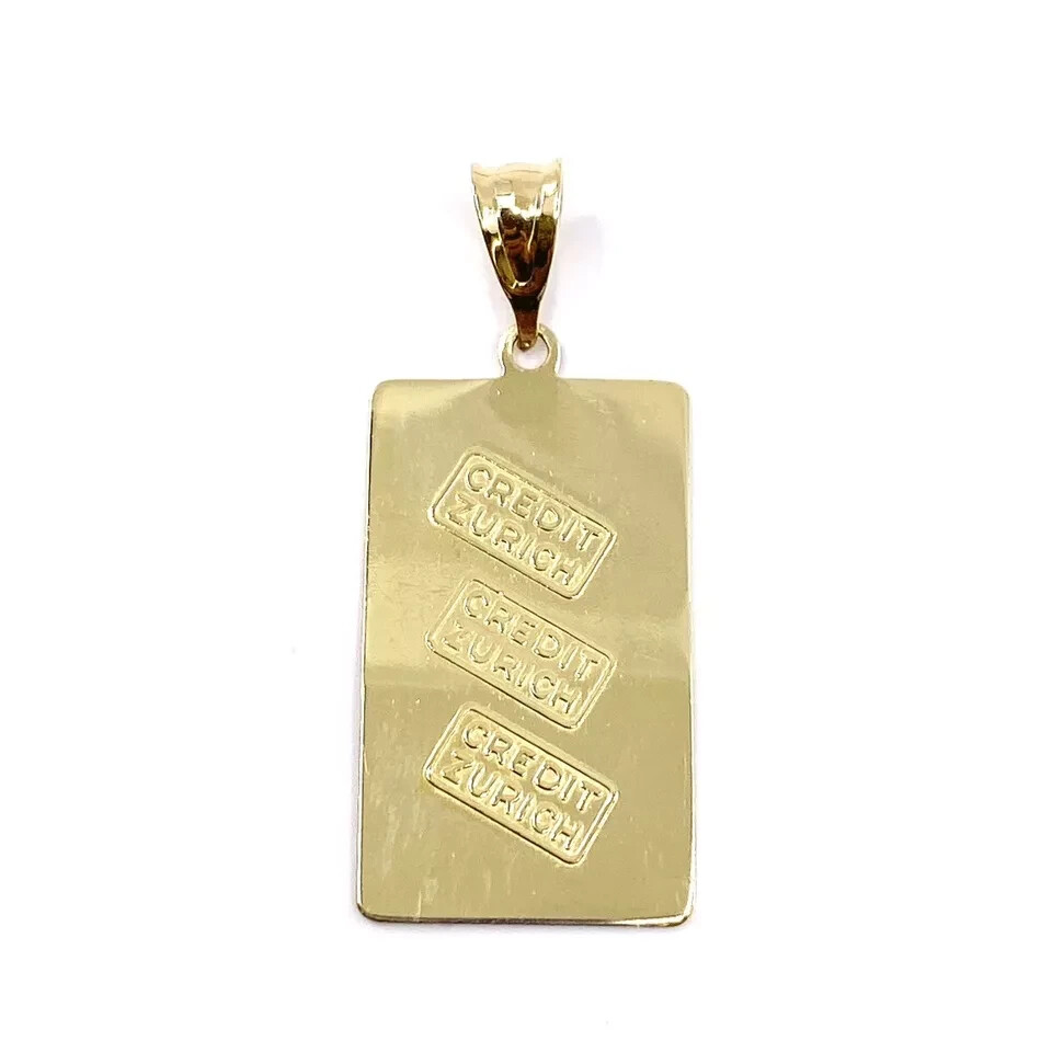 SOLID FINE .416 CHARM FOR NECKLACE Swiss Credit Zurich 1.0 gram 10k Gold Pendant