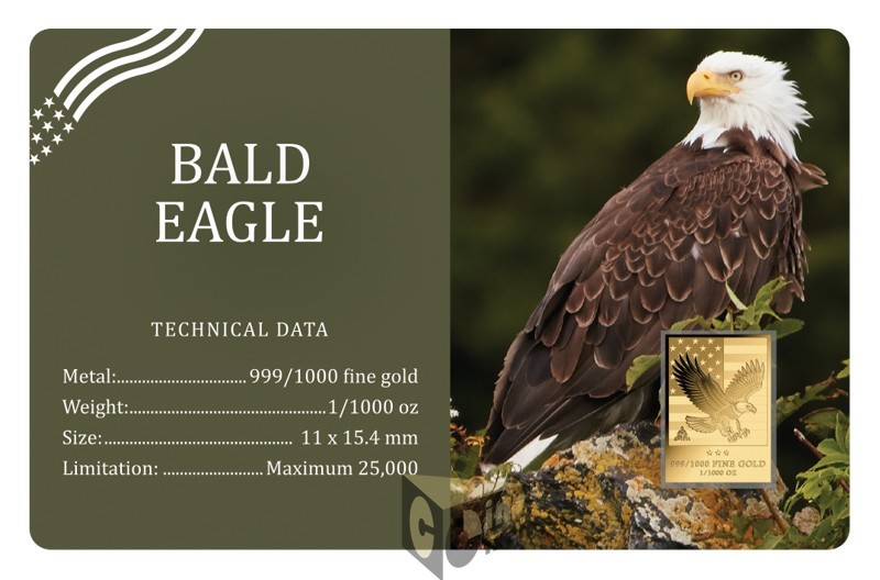 Bald Eagle America Series 1/1000 Oz 999 Gold Medal