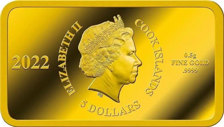 2022 Cook Islands Harry Potter .5 Half Gram Gold Bar Hogwarts Castle .999 24K
