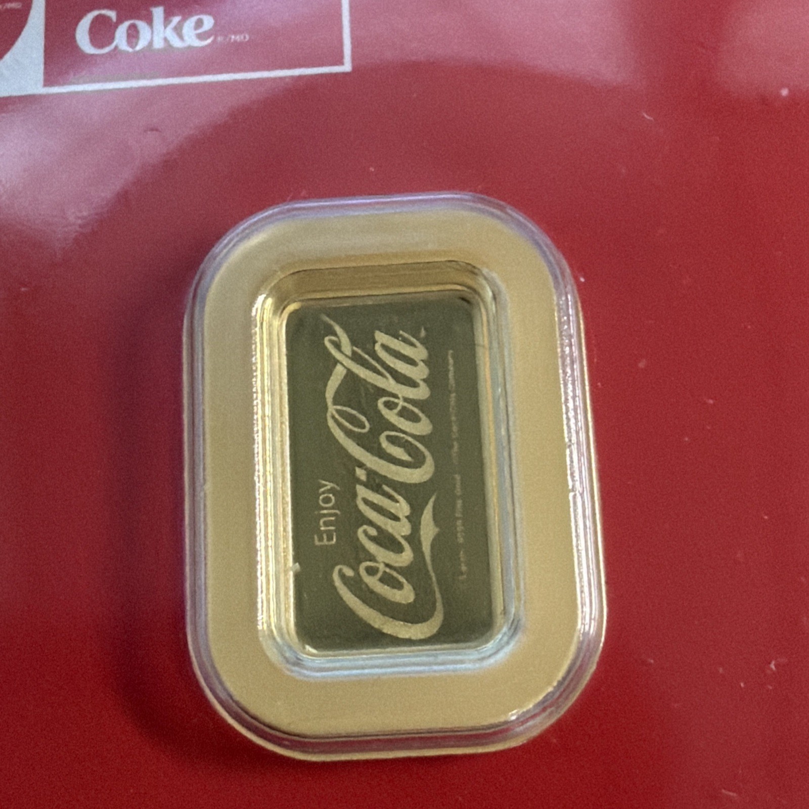 Coca-Cola 1/2 .5 Gram Gold Bar .9999 Fine Gold in Assay Card Collectible