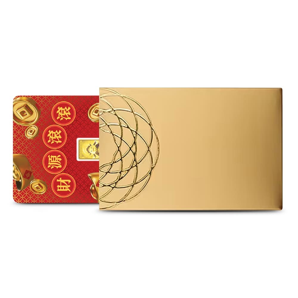 1/1000 oz Proof God of Wealth Gold Bar (New w/ Assay)