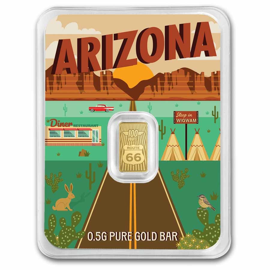 1/2 gram Gold Bar – Route 66 (Arizona TEP)