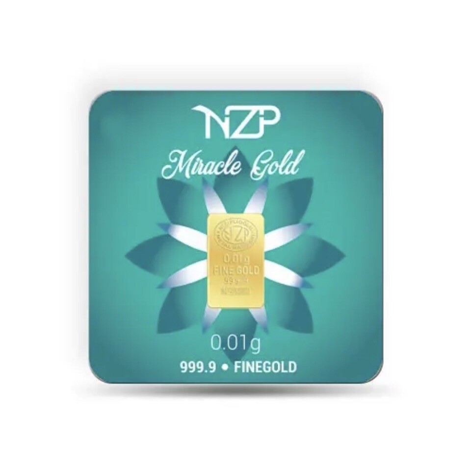 GOLD BAR 0.01 Grams 999.9 Fine Gold NZP Gold Bar 24 Carat Bar Gift