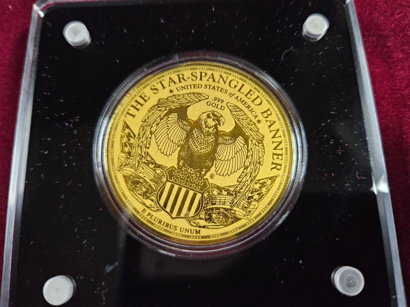 🌟 2022 American Mint STAR SPANGLED BANNER Eagle 1/200 oz .999 Gold Proof Round