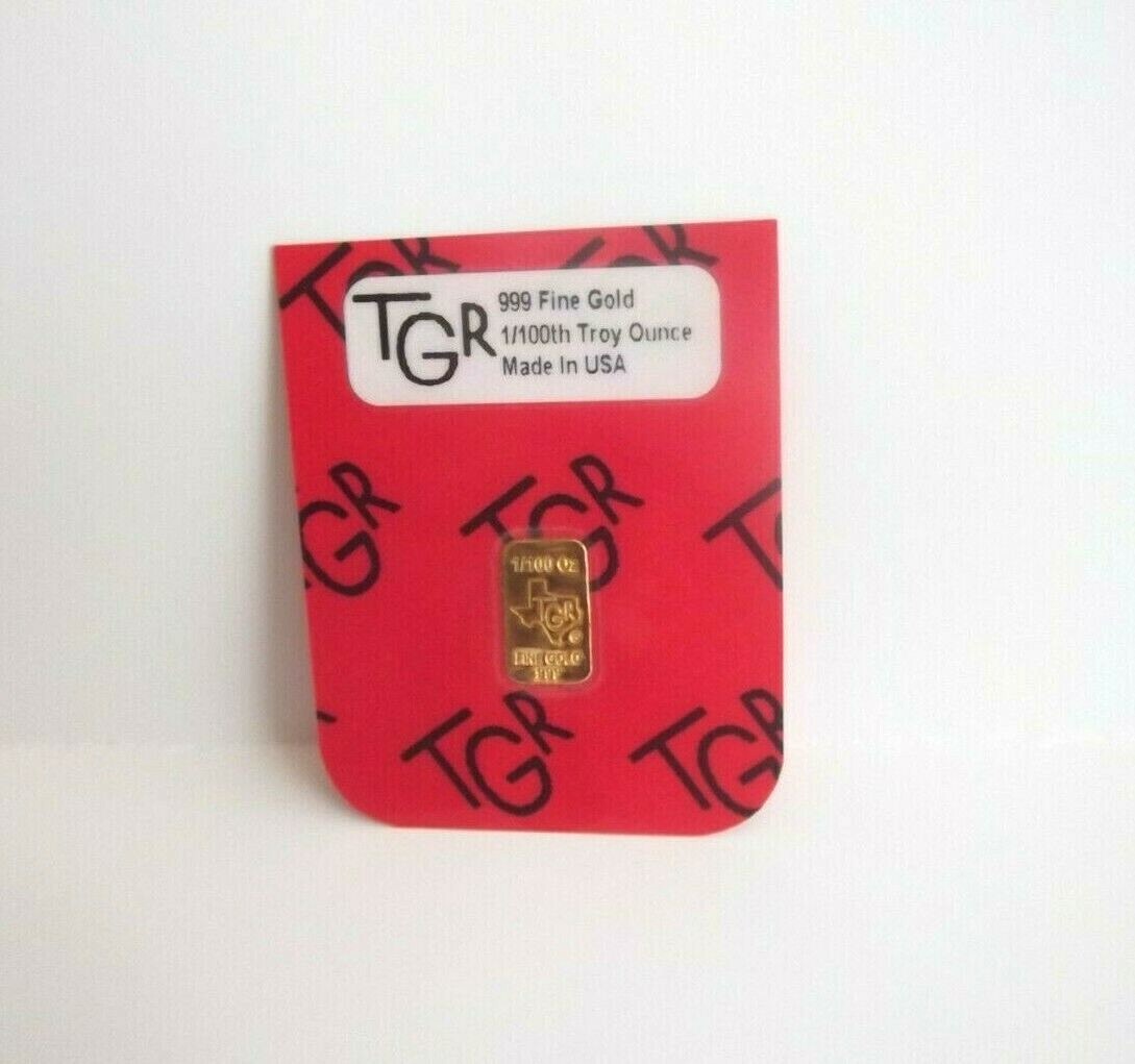 1/100 Troy oz Gold Bar 9999 TGR TEXAS