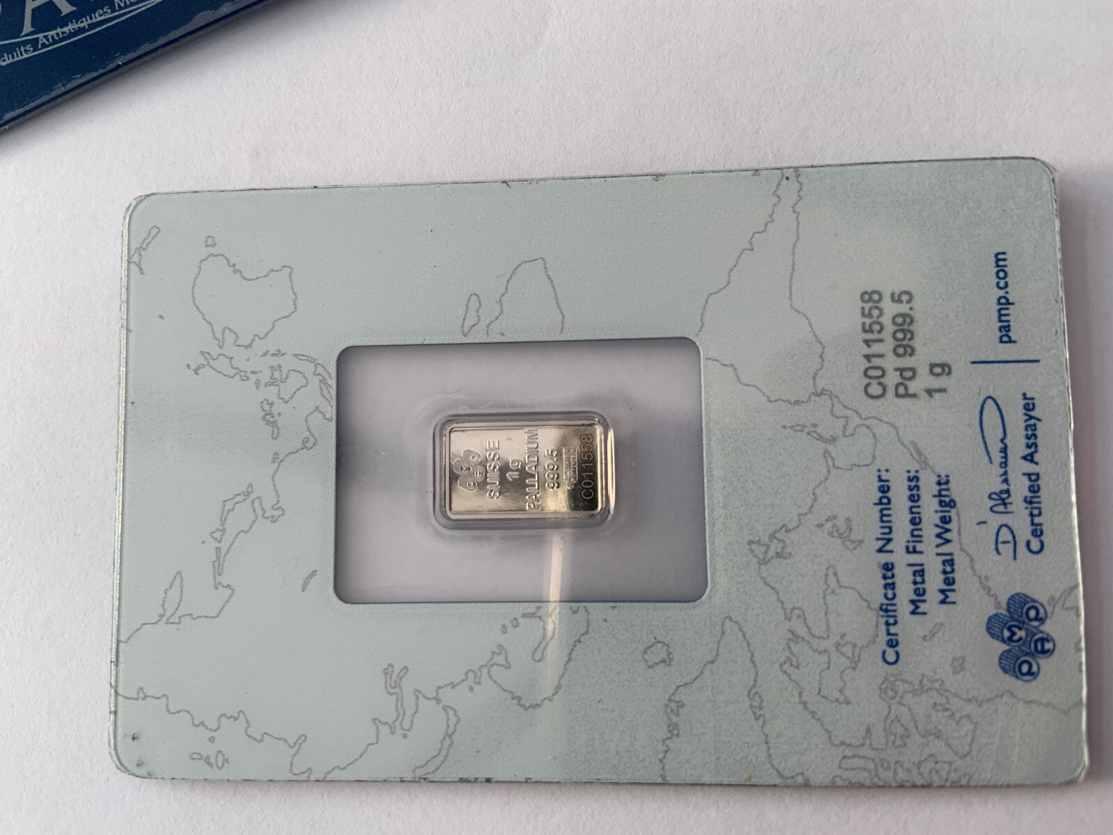 1 Gram Palladium bar PAMP