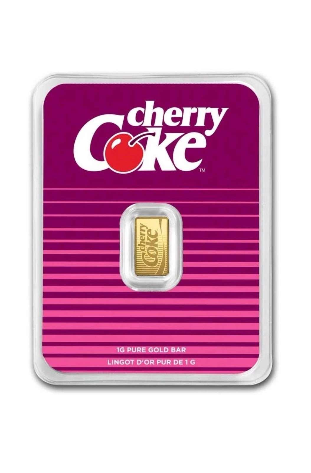 CHERRY COKE – 1 gram BAR .9999 FINE Gold Bar PAMP Suisse COA – 5,000 Mintage