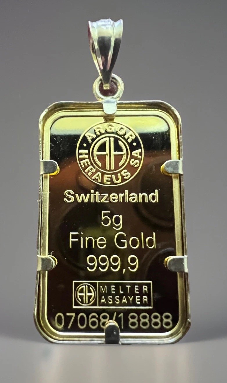 2025/24K/5G. Argor Heraeus Lunar Snake Gold Bar & FREE WITH PURCHASE 14k BEZEL!