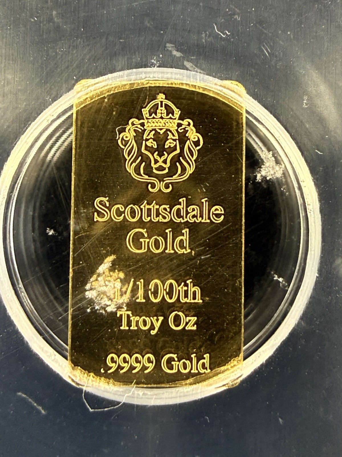 1/100oz Gold Scottsdale Break Incase Of Emergency ICG Genuine Item #90