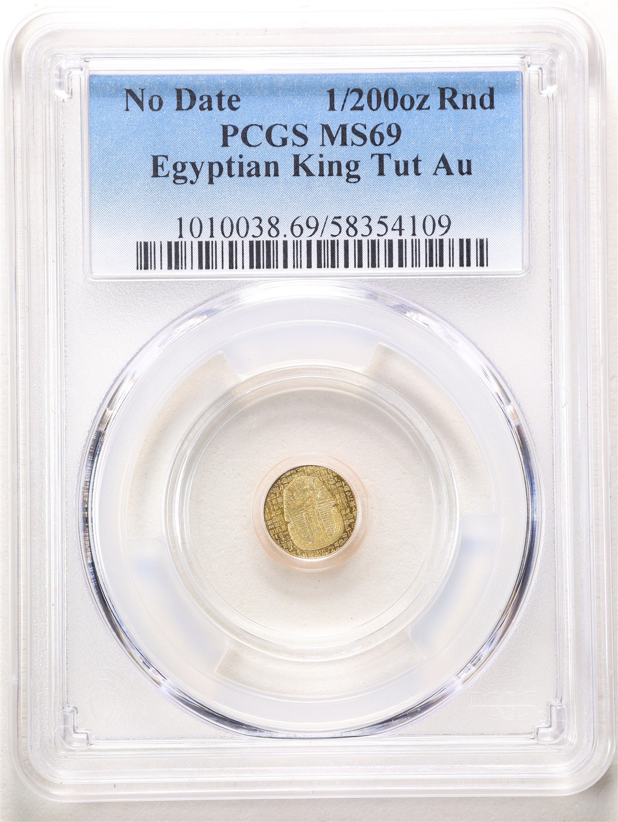 1/200oz .9999 Fine Gold Egyptian King Tut MS69 PCGS 58354109