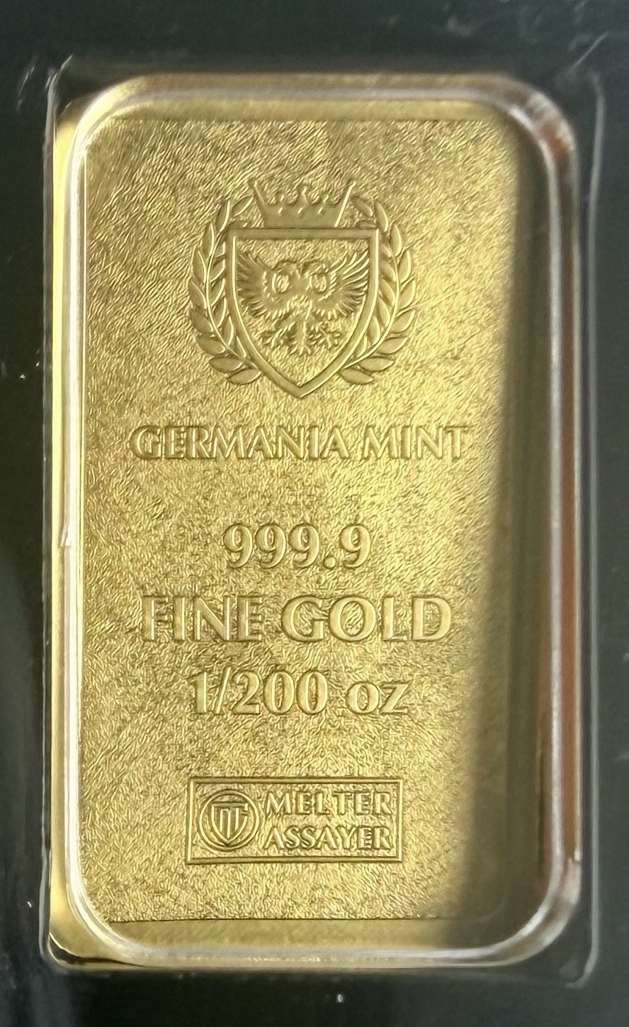 Germania Mint 1/200 oz .9999 Gold Stamped Bar in Capsule