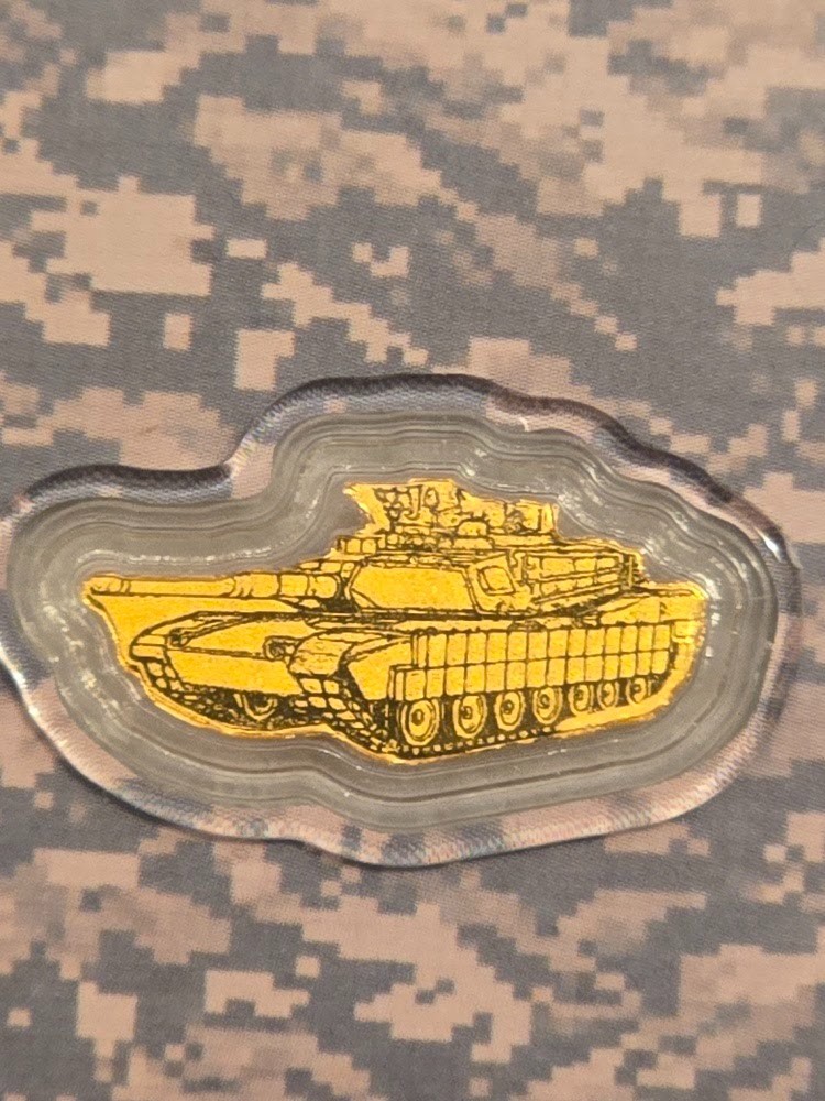 1/1000 oz .999 Gold US Army Eagle Tank COA Bullion Bar Fractional 24K Fine