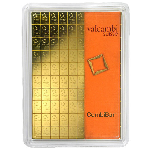 100 Gram Valcambi Gold CombiBar (100x 1g with Assay)