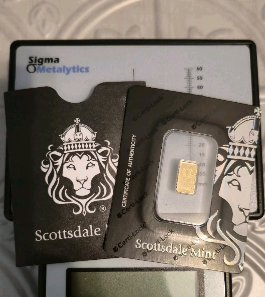Scottsdale Mint 1 Gram 9999 Gold Bar Prepper Gold, Certi-Lock® *Sigma Verified*
