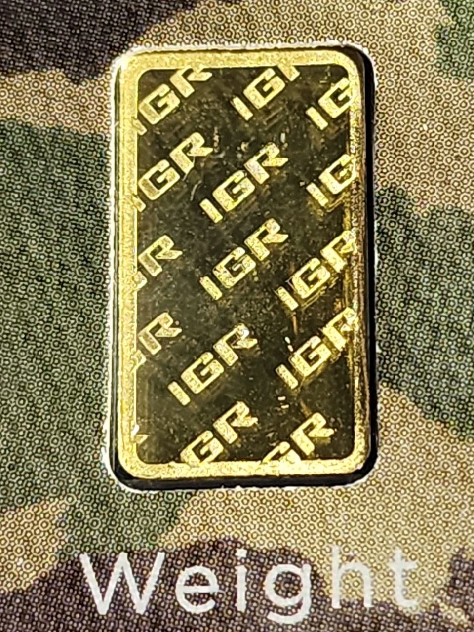 1/2 Gram .5 IGR Support Our Troops 999.9 Fine Gold Bar Factory Seal #BEA12337