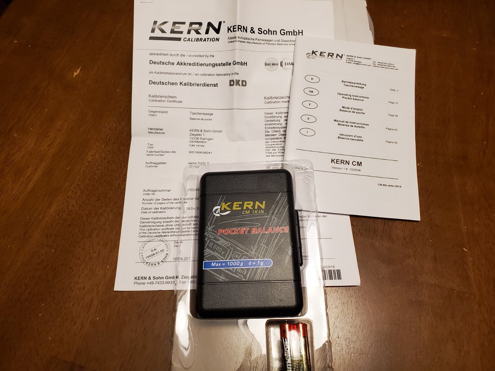 KERN CM 1K1N Pocket balance 1 kg 1000 g w/ calculator