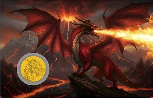 2026 Fire Dragon 1/1000 oz Gold Round (9,999 Mintage)
