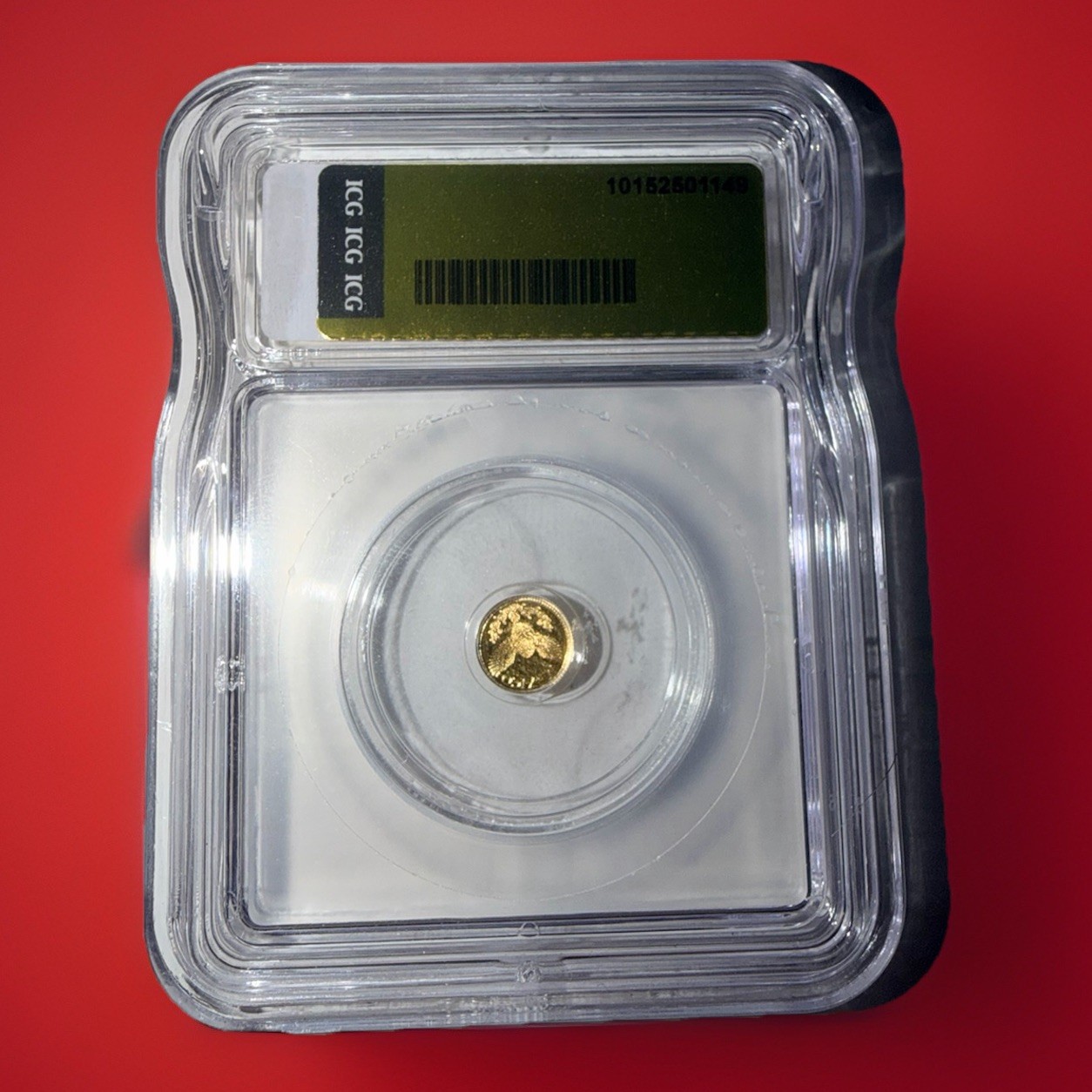 Gold Libertad Design Round 1/500th oz .9999 Fine Gold ICG MS70 – Gold Foil Label