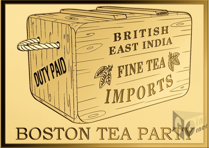 Boston Tea Party America Series 1/1000 Oz 999 Gold Medal
