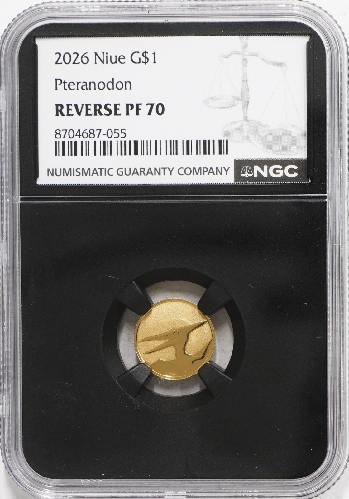 2026 Niue $1 1g 22kt Gold Pteranodon NGC Reverse Proof PF-70