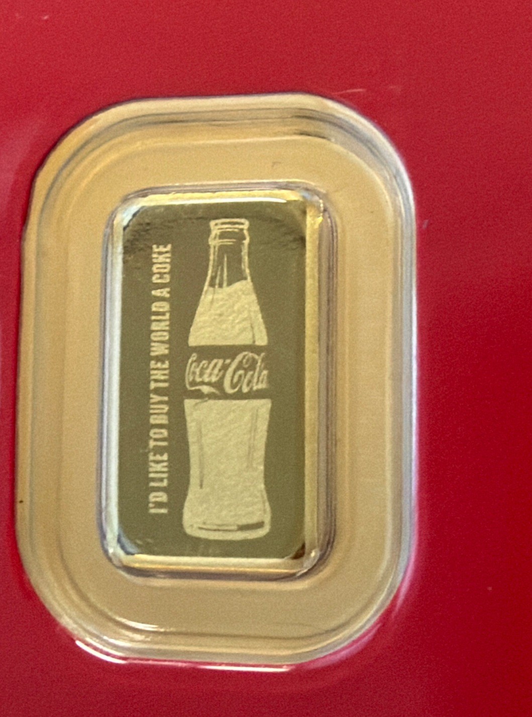 Coca-Cola 1/2 .5 Gram Gold Bar .9999 Fine Gold in Assay Card Collectible