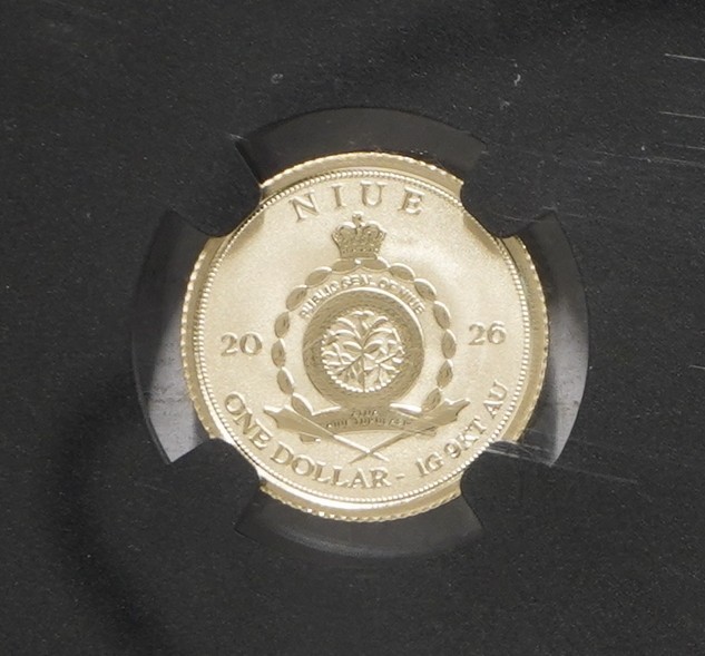 2026 Niue $1 1g 9kt Gold Zombie Beer NGC Reverse Proof PF-70