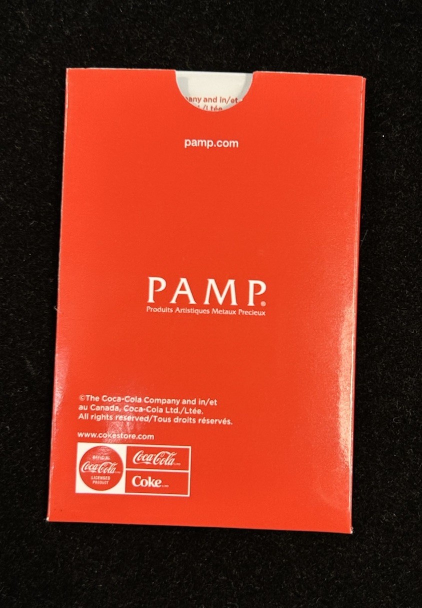 1 Gram Gold Bar PAMP Coca-Cola Valentine’s Love Bar .9999 Fine In TEP w/Sleeve