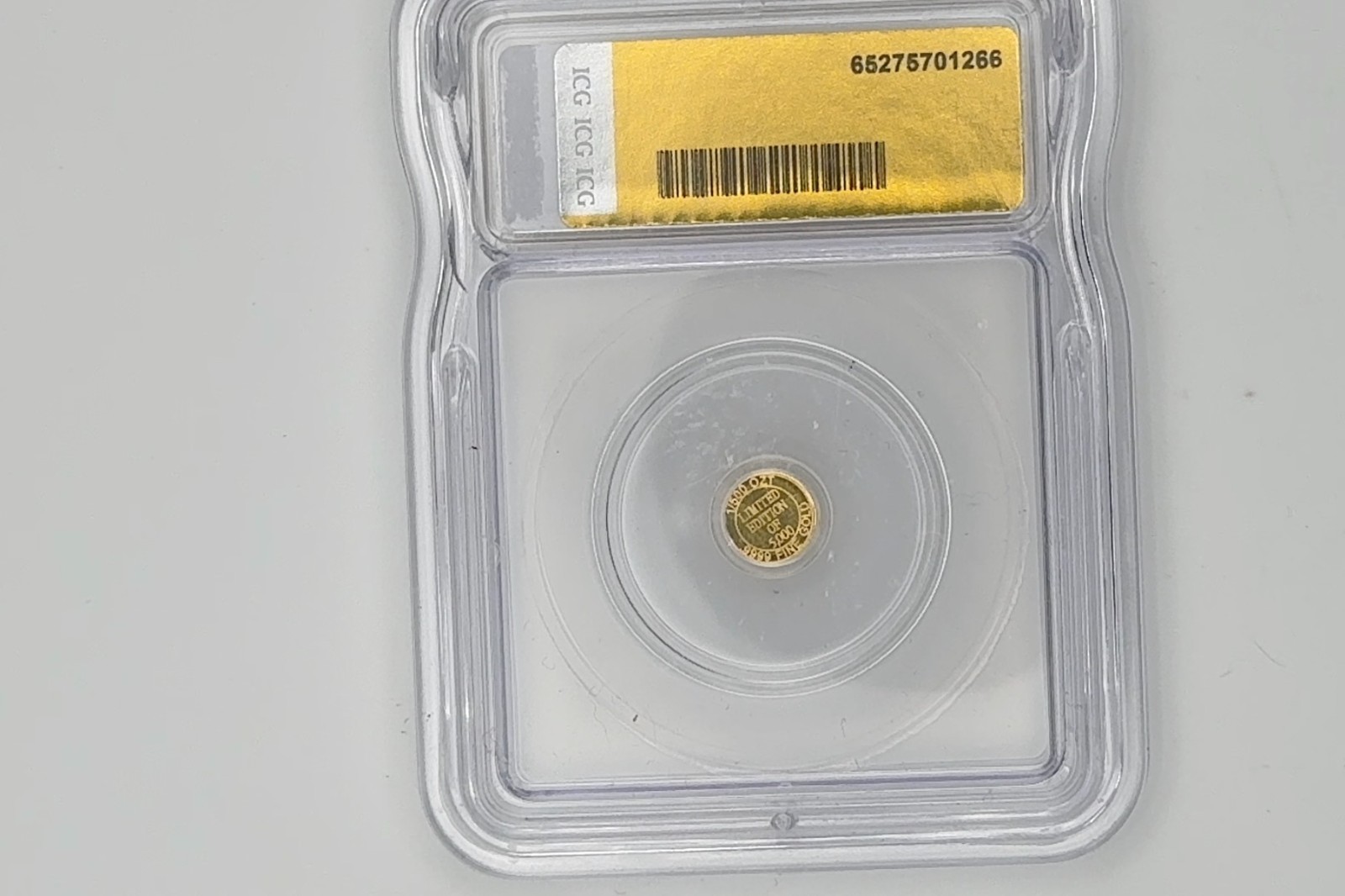 ICG MS70 Colosseum Gold Round 1/500th oz Gold Composition 1/500th oz