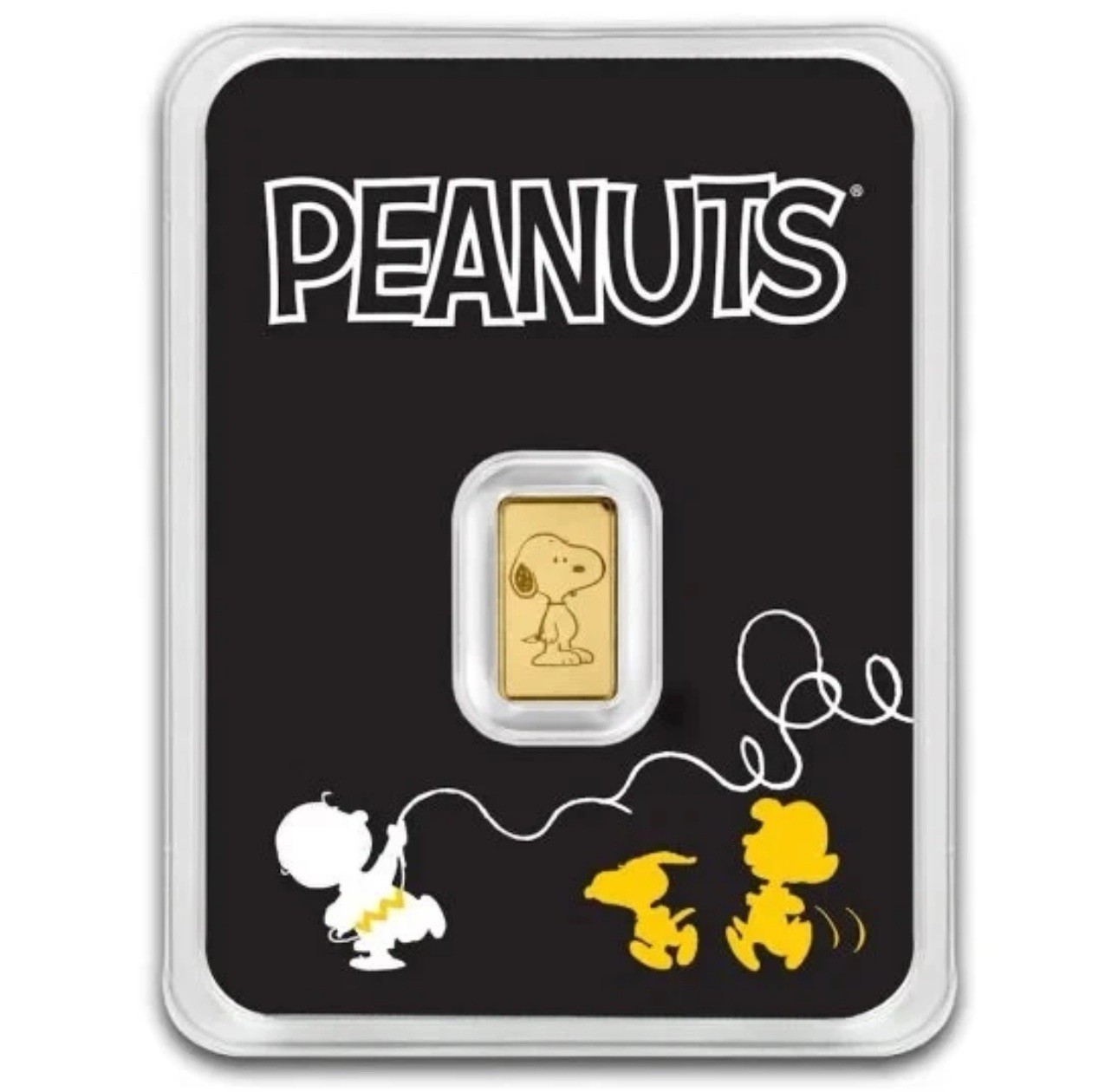 1/2 gram .9999 Fine Gold Pamp Bar – Peanuts® 75th Anniversary Peanuts