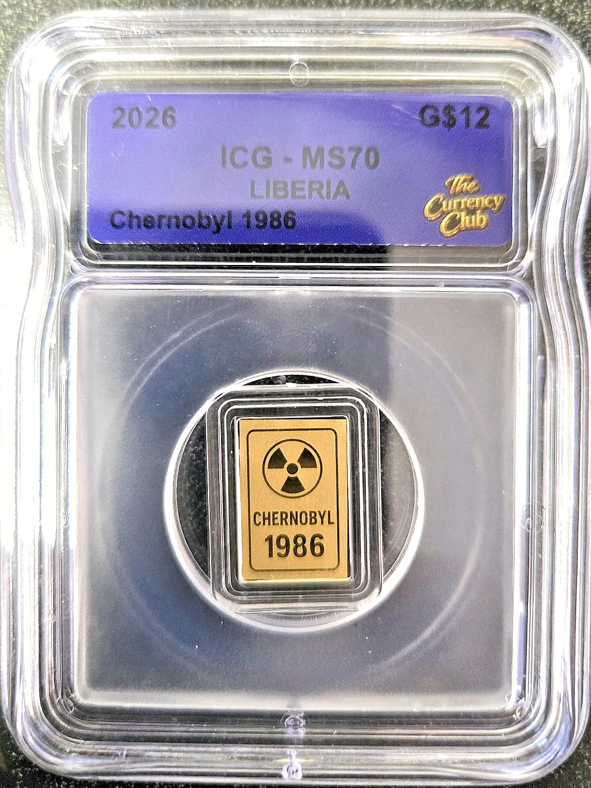 2026 (1986) Liberia ICG GOLD BAR SLAB