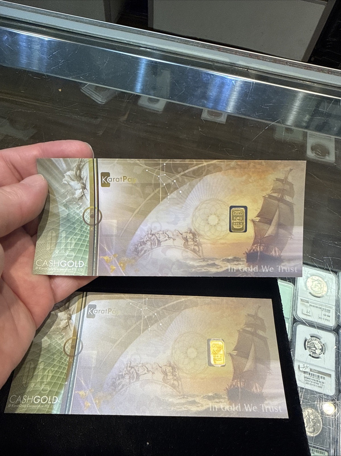 KARATBARS .1 GRAM .9999 FINE 24K GOLD BARS KARATPAY 1/10G SET OF 2