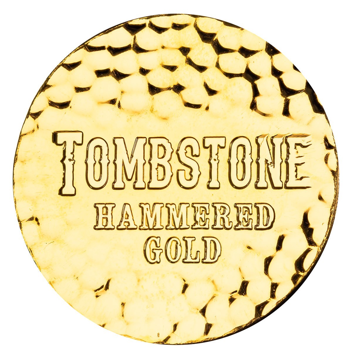 1 oz Tombstone Hammered Gold Round – 1 oz .9999 Gold w/ COA BU #A418