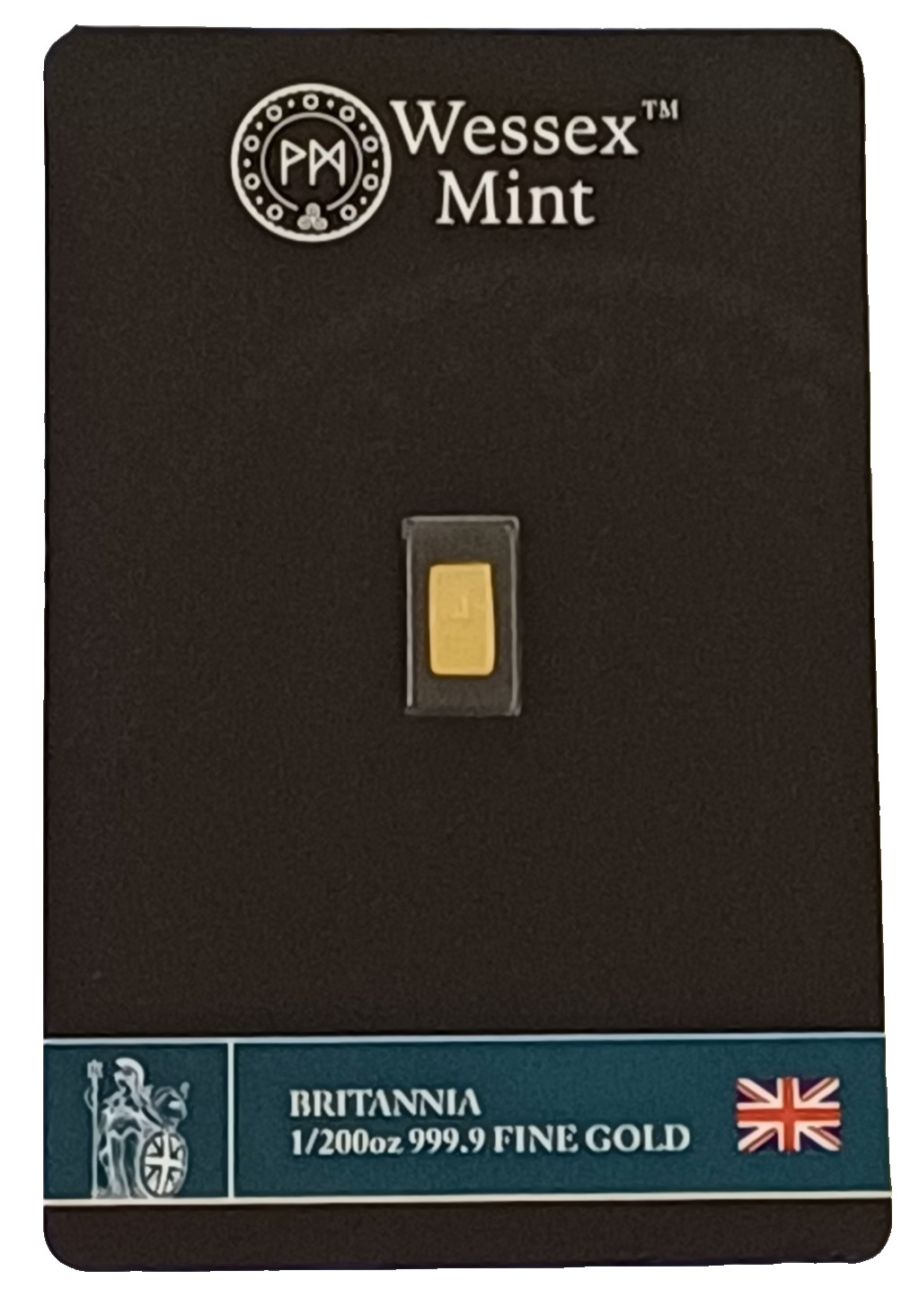 Britannia 1/200th oz Fine Gold 999.9 Bullion Bar in Blister by Wessex Mint