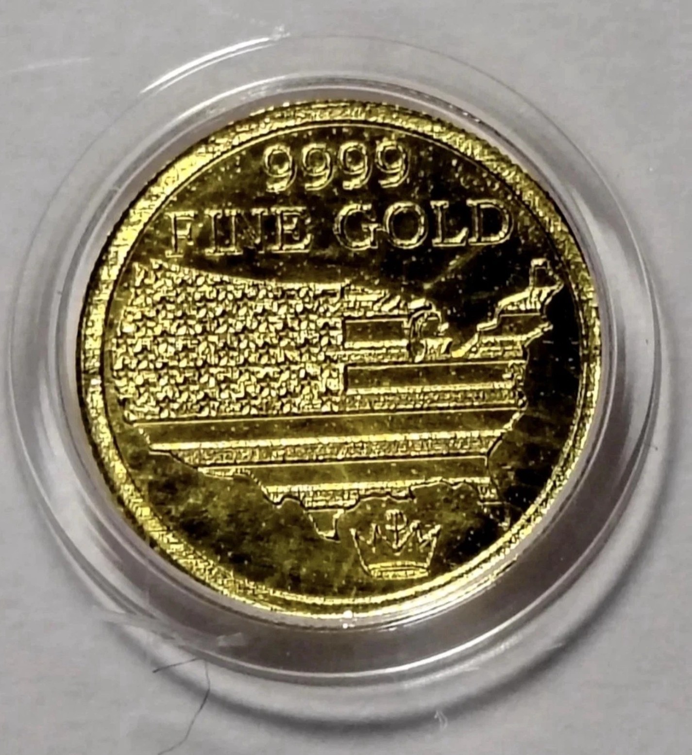 Monarch Mint 1/200 oz .9999 Fine Gold Tactical Skeleton Round Coin In Capsule