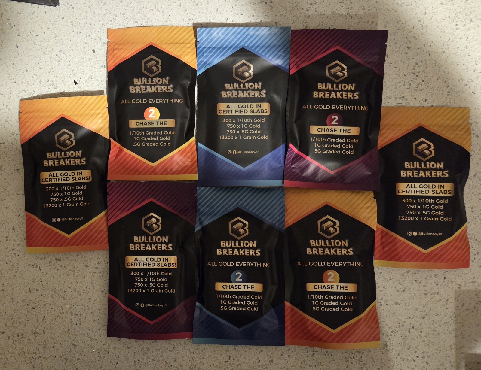 8 Bullion Breakers – All Gold Everything Sealed Guar. Graded Gold In Every Bag!