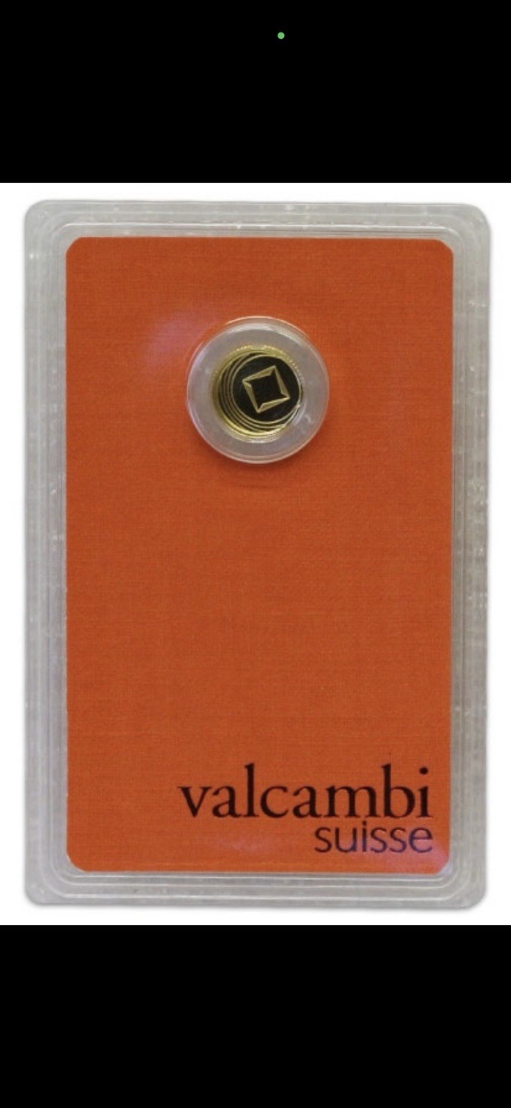 Valcambi Suisse 1 Gram Gold Round In Assay Gold Bar Hard to Find 999.9 Fine